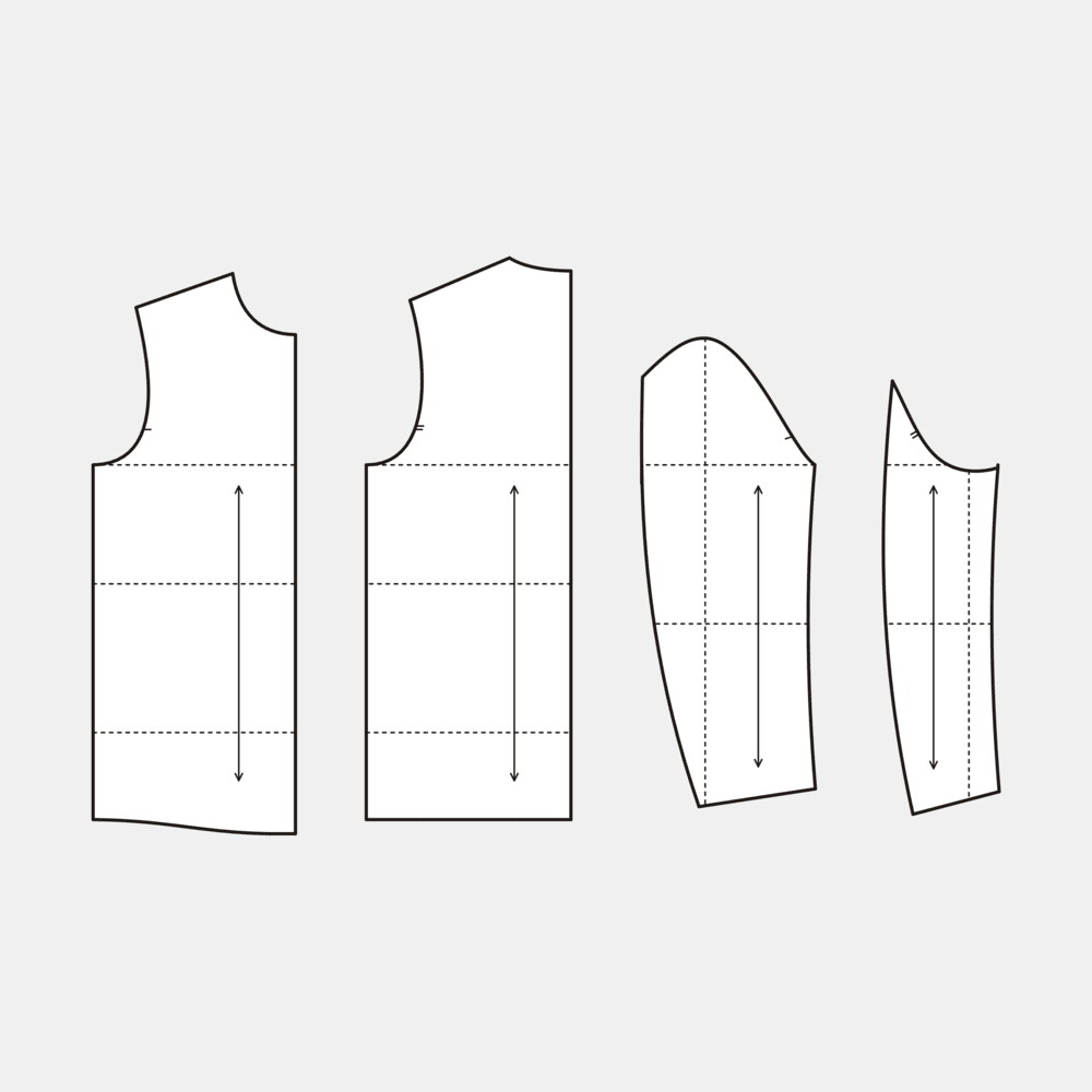 Men's Jacket Block Two-Piece Sleeve